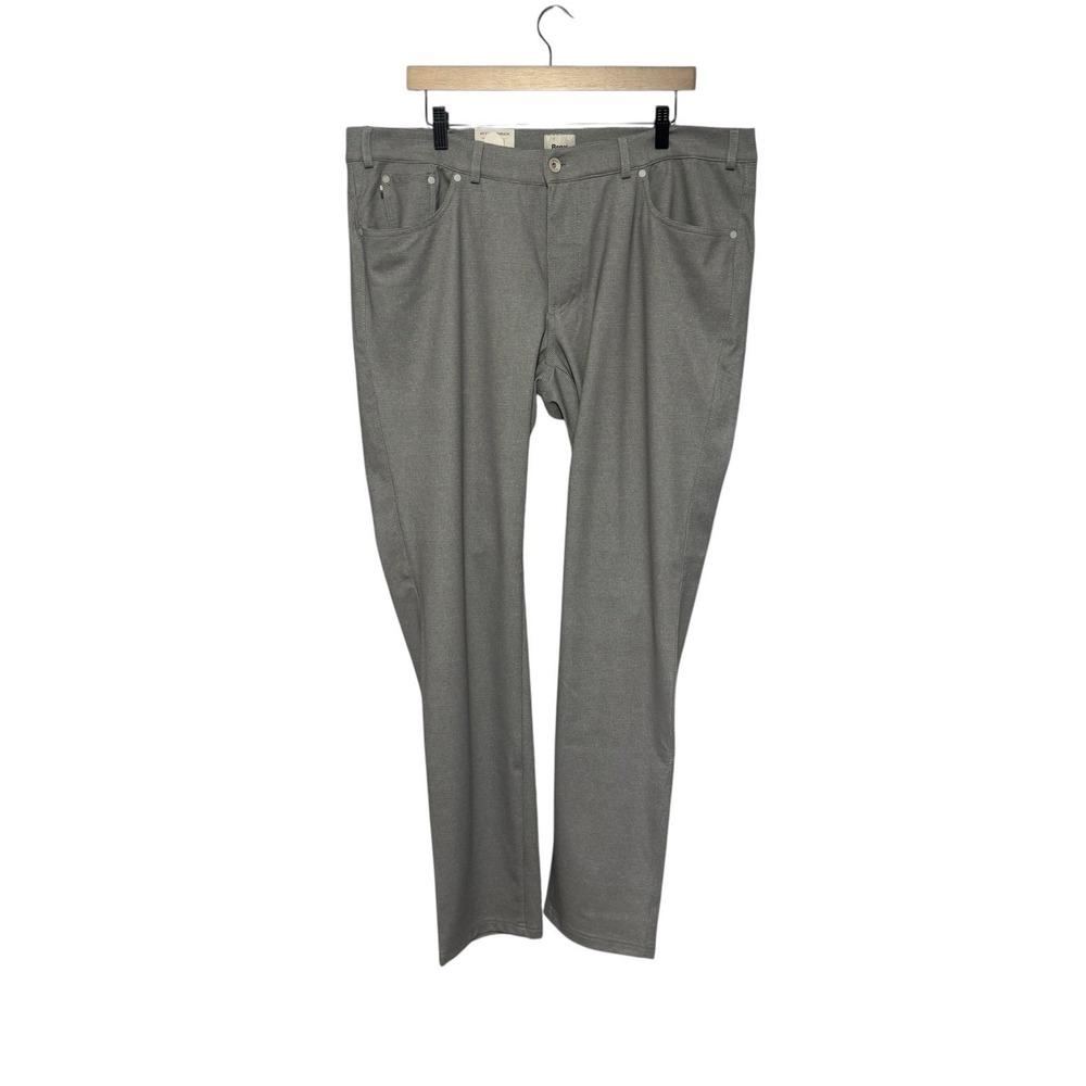 Brax Chuck J Jeans Mens 38x34 Gray Check Hi Flex Jersey Stretch Straight Pants